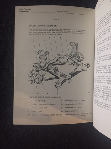 Rolls-Royce Plateado Sombra 1973 Owners Manual Suplemento TSD2906 NOS OEM - Imagen 7 de 8