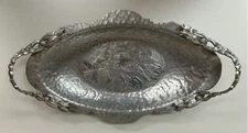 Aluminum Tray Rodney Kent #404 Tulips Hand Wrought Creations Vintage 