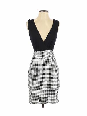 NWT La Rok Black Cocktail Sleeveless Dress Women's Size Large Party Knee Length