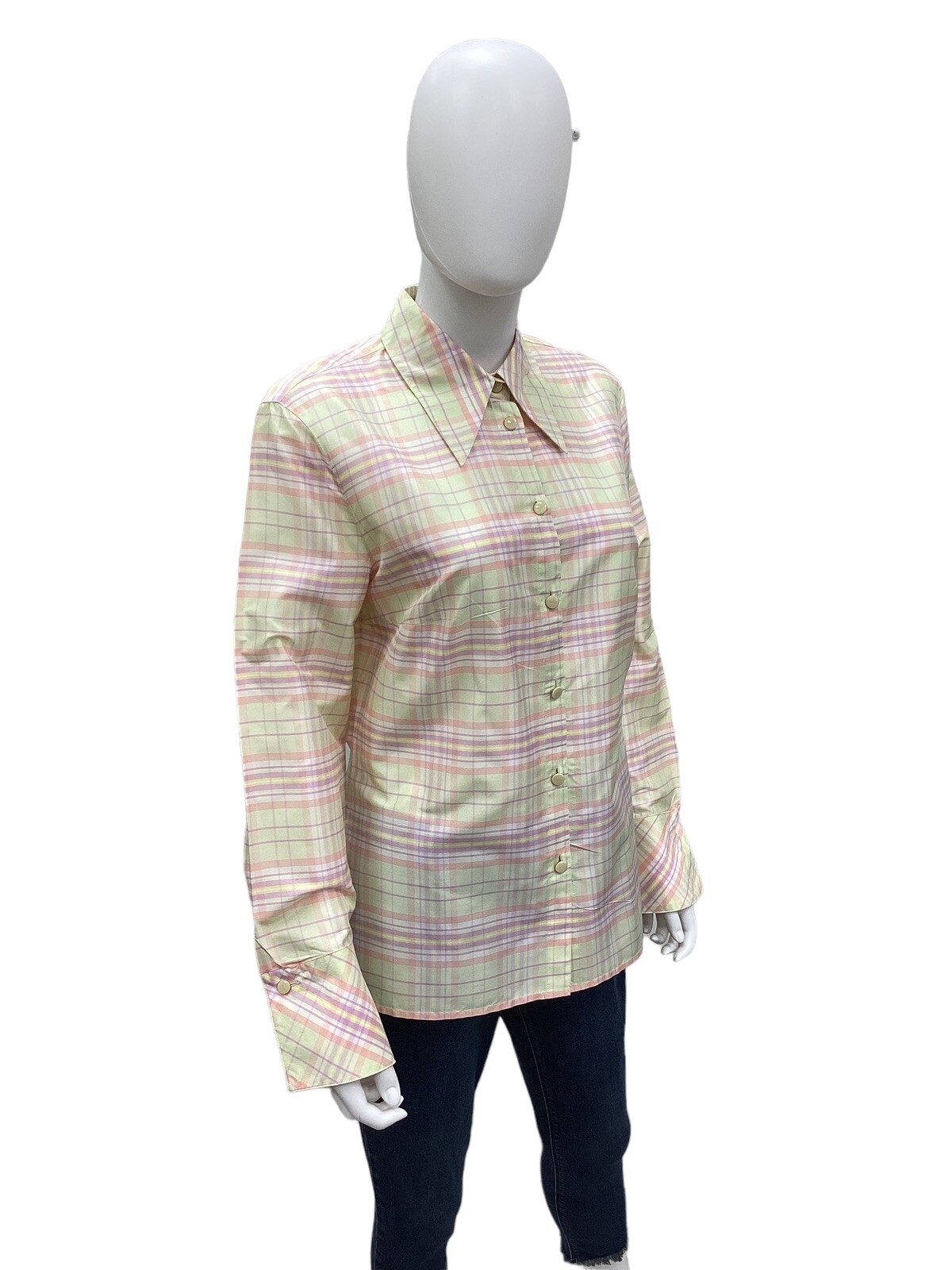 Escada Plaid Button Down Top - image 2