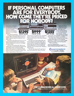 1984 Commodore 64 magazine advertisement personal computer PC floppy disc Apple