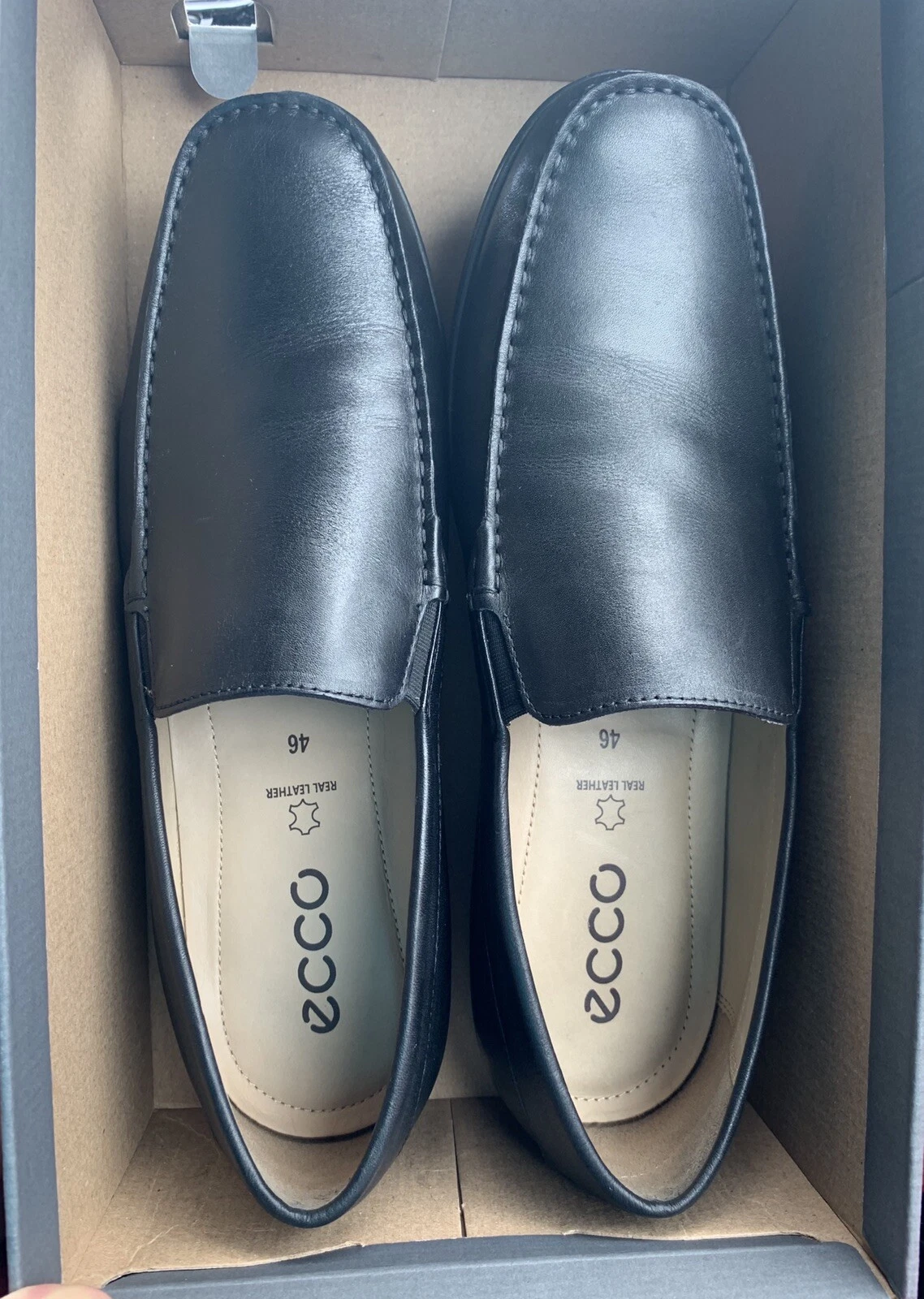Mocassini slip on ECCO ""Dallas Moc"" in pelle nera taglia US 12 12 5 EU 46