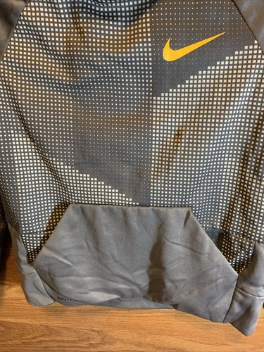 Nike DriFit Youth Medium Hoodie Sweatshirt Grey Polyester Long Sleeves Unisex - Picture 4 of 9