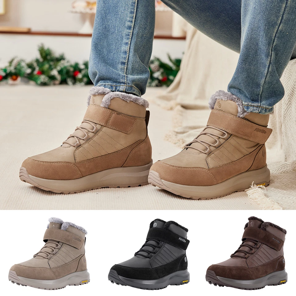 FitVille Winterstiefel Herren Weit Winterschuhe Rutschfeste Wasserdichte Stiefel