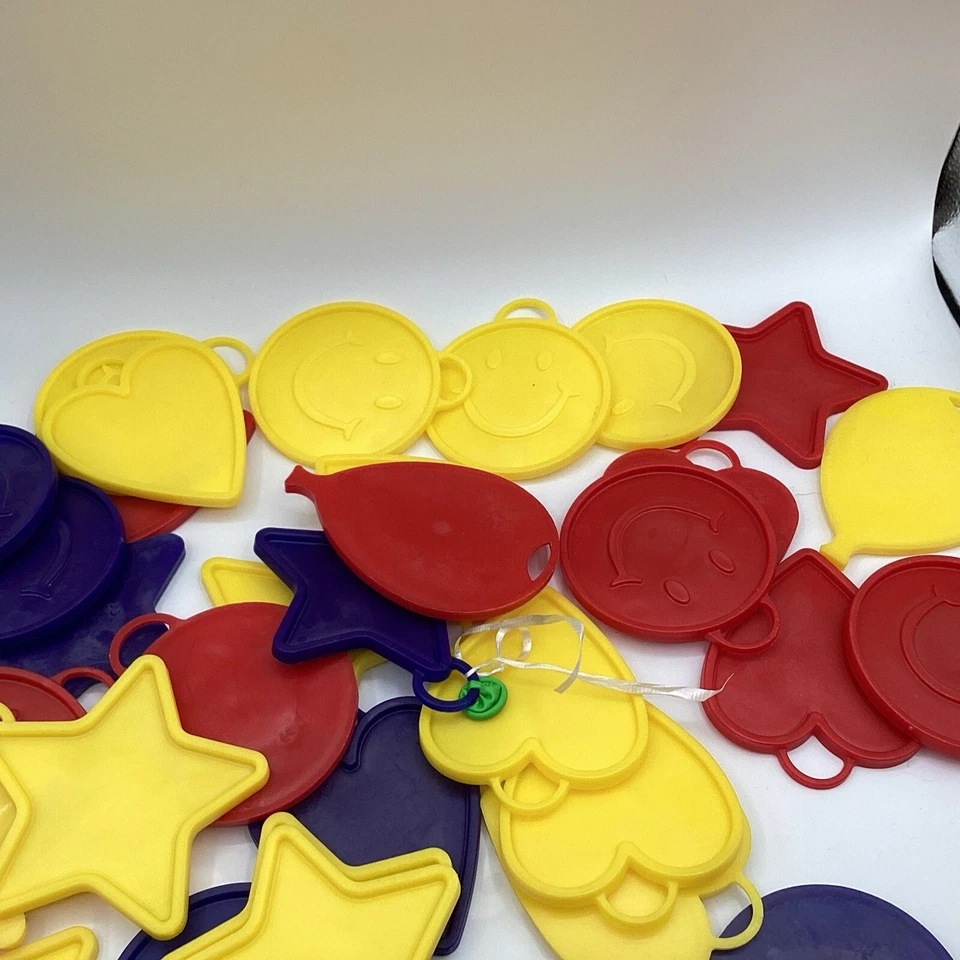 Lote Surtido Globo Sonrisa Corazón Forma Plástico Pesas Para Globos Lámina Helio Foto 4 de 4
