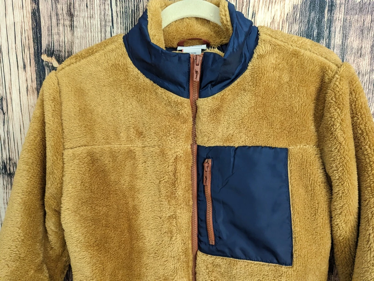 Tommy Bahama Fleece Jacket Youth XL 14 Faux Fur Full Zip Patch Pocket Childs