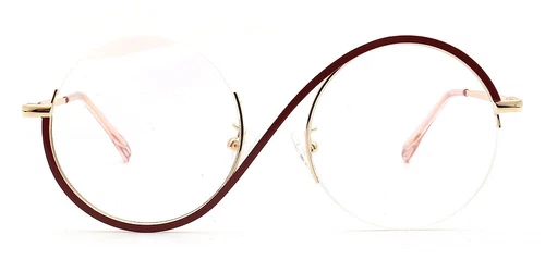 Stilvolle Damen Herren Runde Halbrand Brille Regenbogen Brille Brillengestell Halbrandlos - Bild 23 von 41