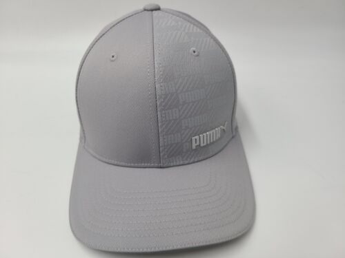 Puma Flex Fitted S-M Hat Cap Polyester Baseball Golf Casual Dad Men Women Gray