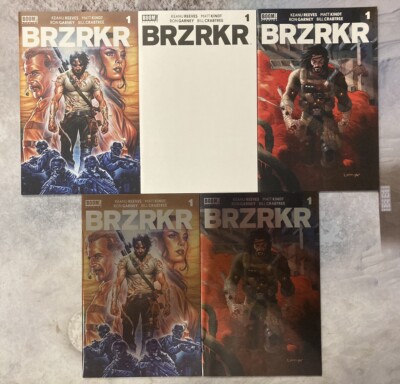 BRZRKR #1 VARIANT SET OF 5 KEANU REEVES GRAMPA BROOKS BLANK BERZERKER COMIC BF