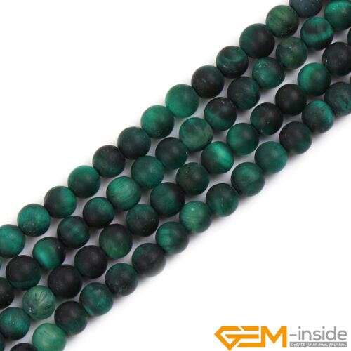 Frosted Green Tiger Eye Gemstone Round Loose Spacer Beads For Jewelry Making 15" - Bild 16 von 40