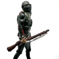 Vintage Britains WW1 British Doughboy Toy Soldier w GAS MASK Military Figure