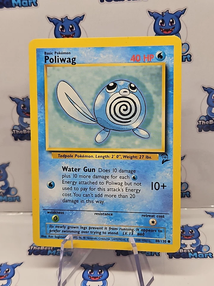 Poliwag 88/130 Base Set 2 Pokemon LP  - Image 2 of 4