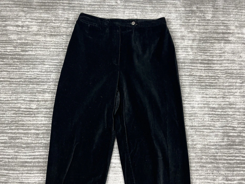 Pantalones Crazy Horse para mujer medianos negros de terciopelo cónicos informales Foto 2 de 4