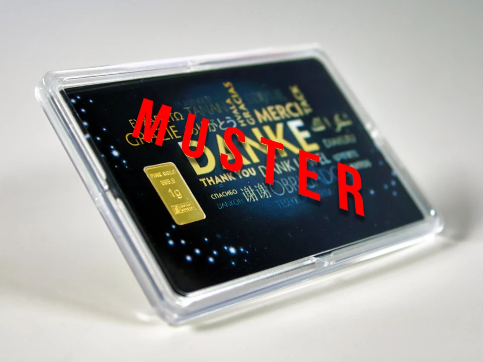 1,0 Gramm Feingold Motiv-Karte "Rote Rose" Goldbarren / 999,9 Gold - Bild 3 von 3