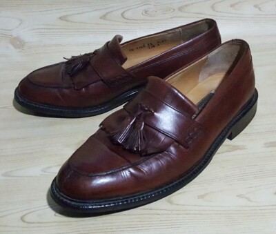 Johnston & Murphy Mens Brown Leather Tassel Loafers Slip On Dress Shoes 8.5M Johnston Murphy Mens Brown Moc Toe Slip On Dress Kiltie  main image 3
