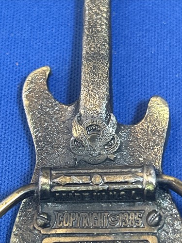 Electric Guitar Belt Buckle Music Rock Roll RB Country Jazz Vintage 1985 Mint - Picture 5 of 7