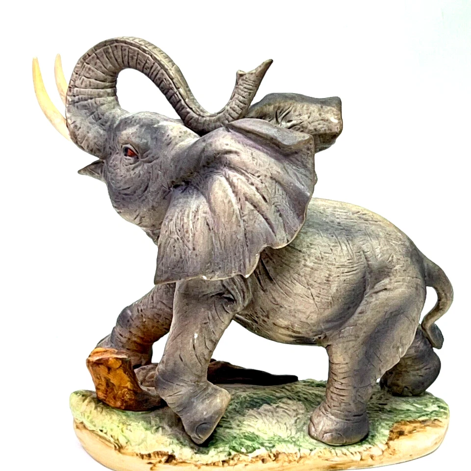 Estatua de elefante africano vintage LIFTON gris fina porcelana hogar jardín decoración interior Foto 2 de 4