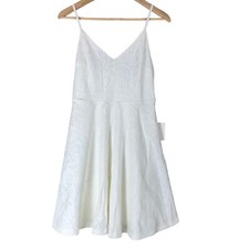 Lulus Size Small Dress White Lace Lined V Neck Fit Flare Adjustable Straps NEW