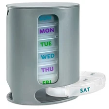 Stackable Pill Box Organizer 7 Day 4-Times A Day Weekly Medicine Dispenser