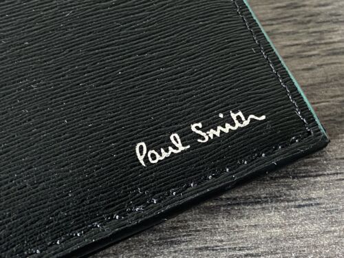 PAUL SMITH STRAW GRAINED LEATHER WALLET ARTIST STRIPE LINING MADE IN ITALY BNIB - Bild 4 von 10