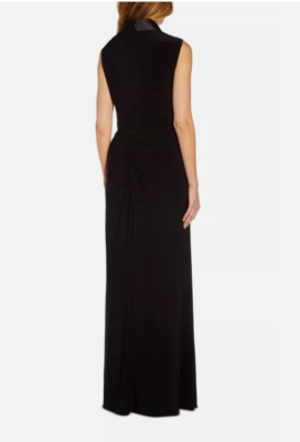Adrianna Papell Women's Jersey Tuxedo Gown - Black - Size 10