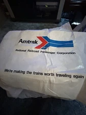 RARE vintage 1970s AMTRAK national railroad passenger co PLASTIC BAG retro TRAIN