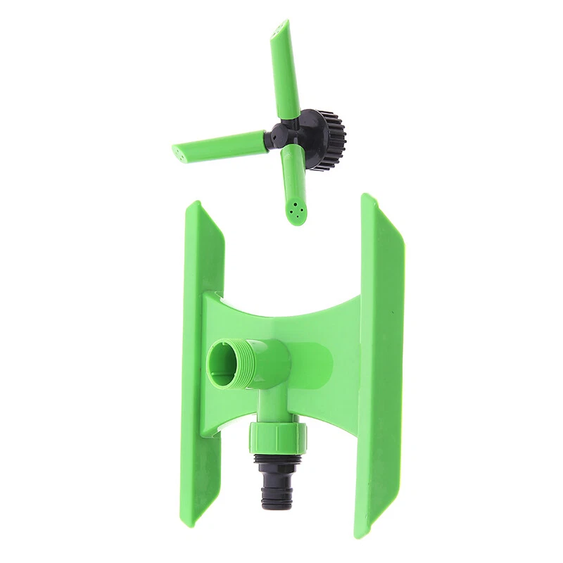 3 Arm Rotating Garden Watering Sprinkler Green With Male Quick Connect esd - image 3 of 4