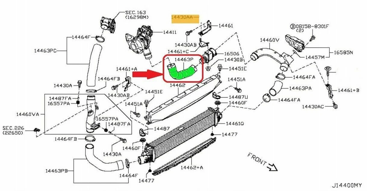LADELUFTSCHLAUCH FÜR NISSAN MURANO 2.5 DCI 144631AT0A 144631AT1A TURBOSCHLAUCH - Bild 5 von 5