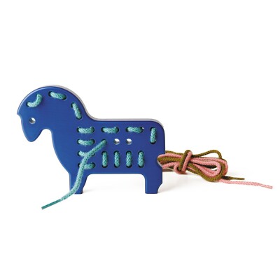 NAEF Fädelspiel 'Schnurpfl-Pony' - Fredun SHAPUR - 1971 - blau - wie NEU