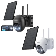 ieGeek Wireless Outdoor 2K WiFi 360° PTZ Solar/Battery Powered Security Cameras