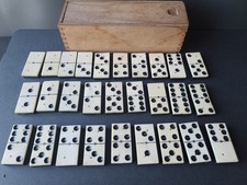 Antique 28 piece Dominoes with Wood Box