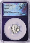 1945 10C MERCURY DIME MS 65 BUMBLE BEE LABEL LUSTROUS STRIKE BEAUTY