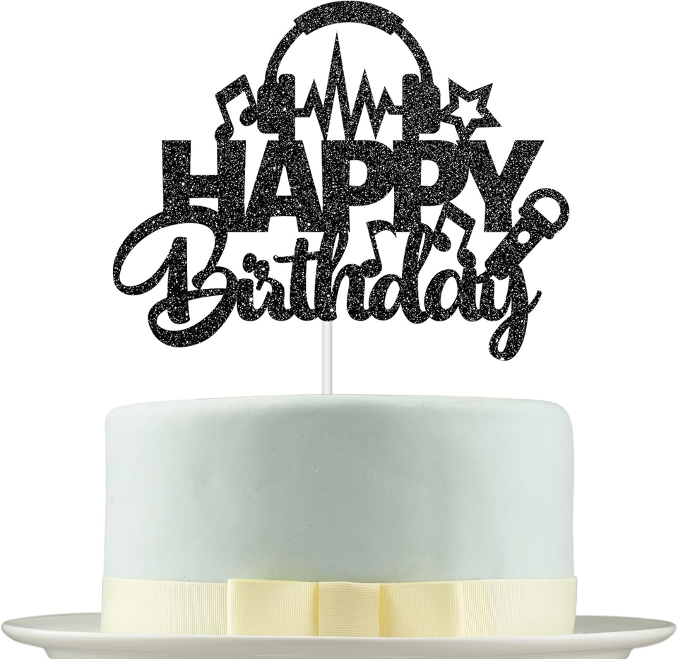 Musical Social Media Happy Birthday Cake Topper - Musical Theme ...