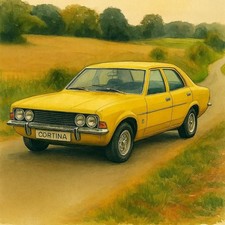 Ford Cortina MK3 Birthday Card or General Greetings Card by Classic Car Cards