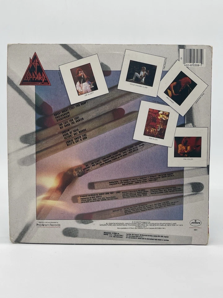 DEF LEPPARD PYROMANIA 12" LP VG VINYL RECORD MERCURY 1983 ROCK OF AGES - Image 2 of 4