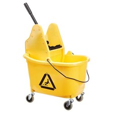 Amazon Basics Floor Cleaning Rectangular Mop Bucket with Sturdy Down Press Wring