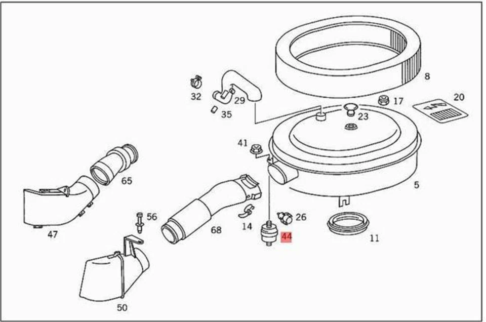 Montaje de carcasa de filtro de aire amortiguador de goma genuino Mercedes Benz 190 300SL W140 W124 Foto 3 de 3