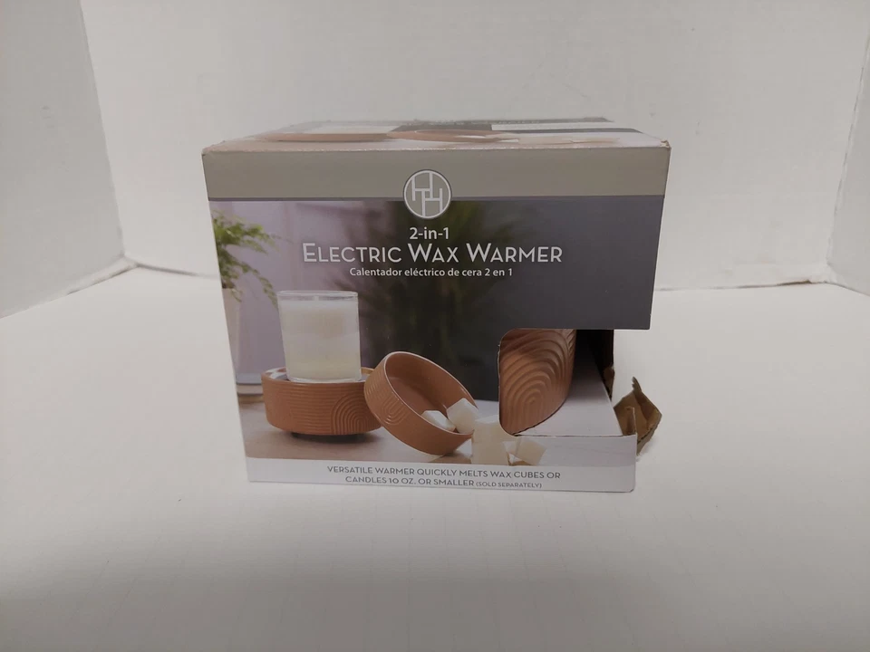 Calentador de cera eléctrico HH 2 en 1 bronceado sin llama ni cera de humo no incluido nuevo en caja Foto 2 de 4
