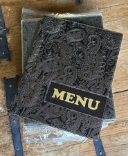 New Paisley leather style menu cover - Embossed - American Metalcraft Pack of 10