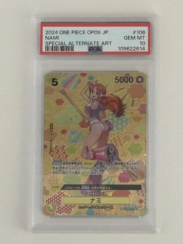 PSA 10 Nami SP OP09 Special Alt Art OP08-106 One Piece Card Game Japanese