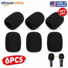 6x Microphone Handheld Grill Windscreen Filter Sponge Foam Mic Cover Black