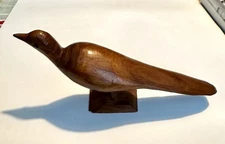 Vintage Hand Carved Wood Shorebird Sandpiper Figurine 8x4”