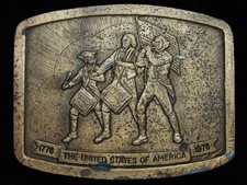 PH05150 VINTAGE 1976 THE UNITED STATES OF AMERICA SPIRIT OF '76 ART BUCKLE