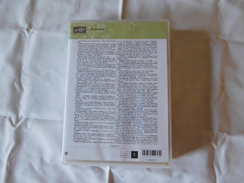 Stampin up backgroud stamp Dictionary wood mounted
