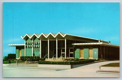 Lexington Kentucky Peoples Federal Savings Loan Bank South Broadway KY Postcard