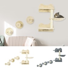 Cat Shelf with Scratching Post, Wall-Mounted Cat Tree for Indoor Cat