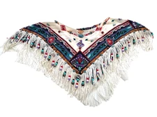 COLLAR  bandanna bandeau beaded fringe western indian CLOTHING