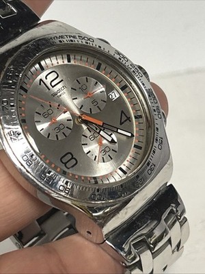 Swatch IRONY YVM405G クロノグラフ メタリックグレー 腕時計 Swatch 