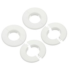4 Pcs Wall Split Flange 2.2" 56mm Round Detachable Escutcheon Buckles White