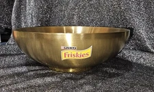 Purina Friskies Cat Food Bowl Feeding Dish Gold Aluminum Limited Edition